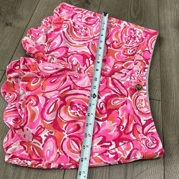 Lilly Pulitzer 5” The Buttercup Scallop Shorts Pink Pout Mango Salsa Sz 2 - Picture 7 of 10